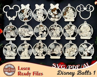 New Year&#39;s Eve Balls Design with Cartoon Characters