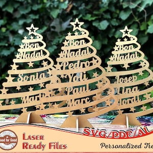 Laser Cut File - Custom Christmas Tree digital file SVG - Christmas tree digital file- Cnc Files - Glowforge - Christmas laser svg - pdf -ai