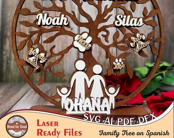 Árbol de la vida de madera - Personalización - Regalo de boda - Evento - Decoración personalizada - Archivos listos para láser - Descarga instantánea - Diseño de árboles