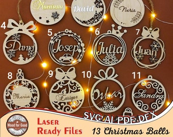 File for laser cutting - Christmas balls - instant download - svg - pdf - ai