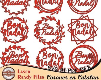Coronas navideñas, diseño para descargar