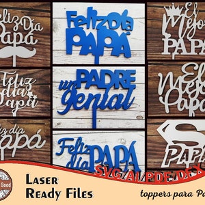 14 Toppers Día del Padre, regalo papá, adorno pastel, decoración cesta, producto digital
