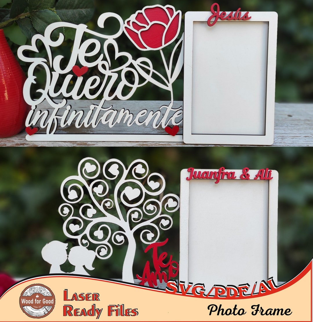 2 Frames in Spanish - Valentine's Day File for Laser Cutting - Gift to ...
