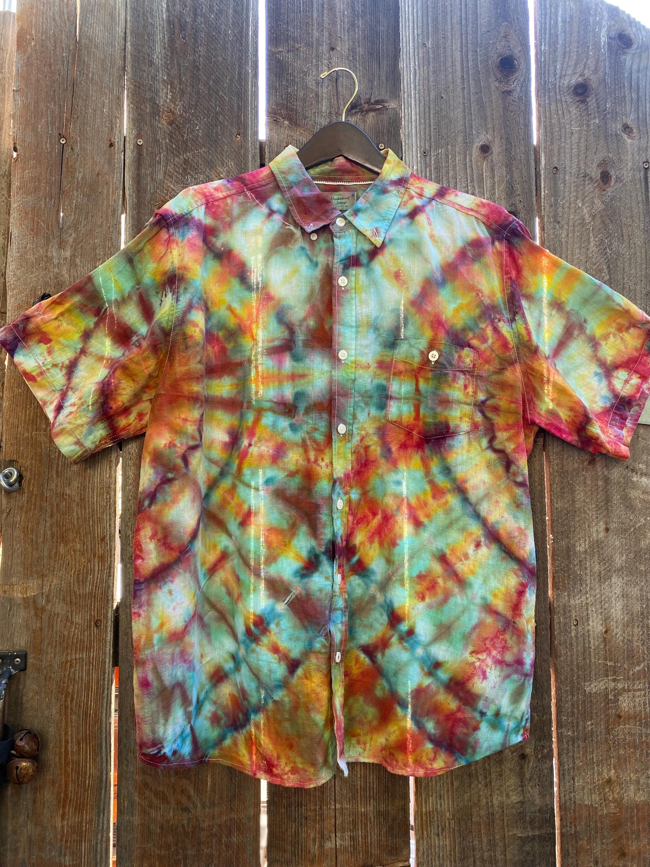 Tie Dye Linen Shirt - Etsy