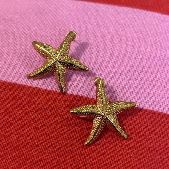 Orecchini A Stella Marina Dorati In Acciaio Inox, Gioielli Effetto Vintage Per Donne, Impermeabili Per La Spiaggia - 3