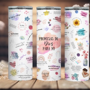Spanish Christian Tumbler- Vasos Cristianos - Vaso Termico de Acero- Vasos de bendiciones- Vasos inspirados en la biblia- Taza de fe