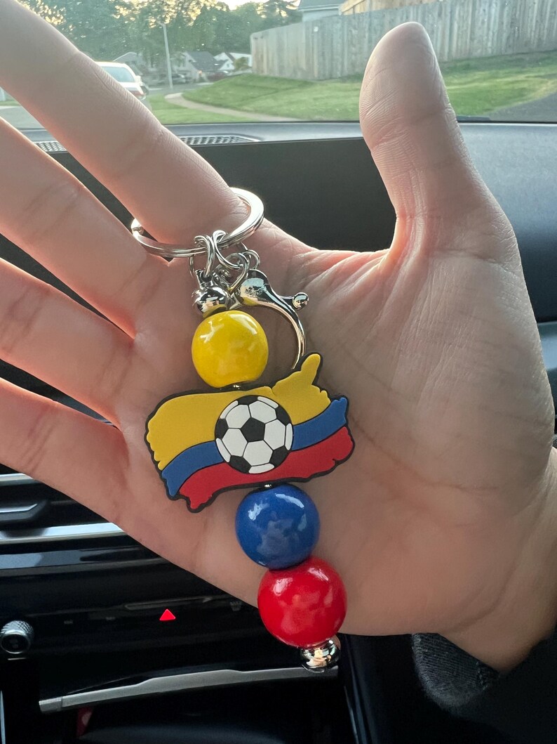 Colombian Keychain | Colombian Flag Beaded Keychain | Colombian Gift ...
