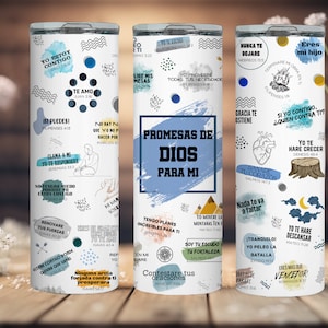 Spanish Christian Motivation Tumbler- Vasos espirituales- Vasos de Bendicion - Vasos de Esperanzas - Vaso Termico de Acero