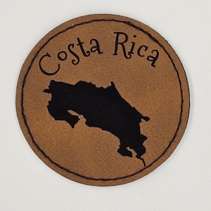Costa Rica Map Patch – Travel & Souvenir Collectible – Engraved Design for Hats, Jackets, Backpacks