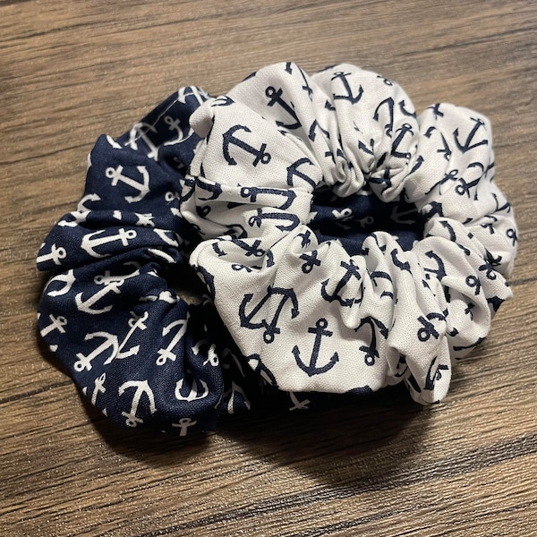 Nautical Hair Scrunchies