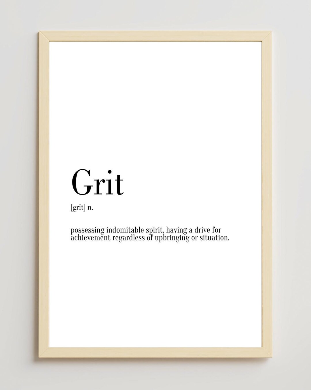 Grit Definition Print Minimal Print Wall Art Print Wall Etsy