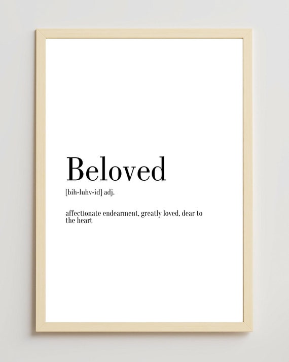 Beloved Definition Printable Wall Art Wall Decor Minimal - Etsy