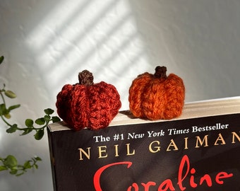 Bookmark pumpkin book mark fall bookmark cottagecore crochet bookmark pumpkin book lovers gift book accessories crochet book charms pumpkins