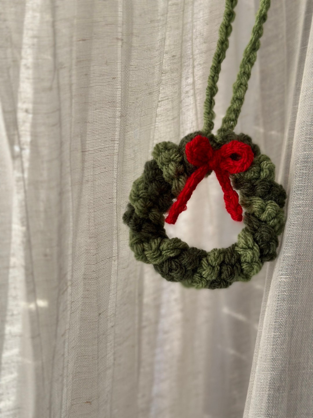 Christmas Car Accessories Christmas Car Wreath Mini Crochet Etsy
