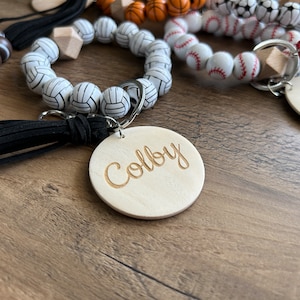 Personalized Sports Wristlet Keychain