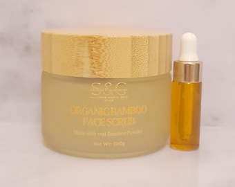 Organic Bamboo Face Scrub, Gentle Exfoliation, Plant Oils