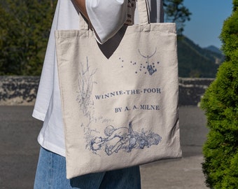 Pooh Bear Tote - Winnie the Pooh Tote - Portada del libro Pooh Bear - Bolsa de oso Pooh - Pooh y Piglet - El regalo de Pooh - Lindo oso Pooh