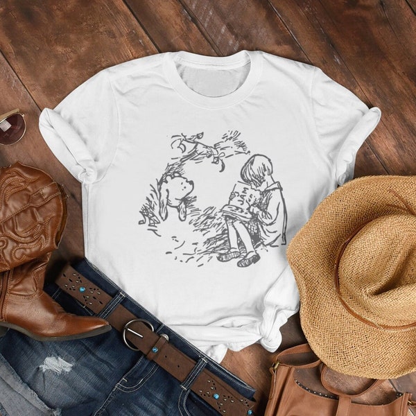 Pooh Bear Shirt - Winnie the Pooh Shirt - Vintage Pooh Bear - 100 Acre Woods Shirt - Book Lovers Shirt - The Pooh Bear Gift - Winnie the Poo