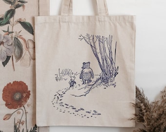 Bolso de Winnie the Pooh - Bolso de Winnie the Pooh - Funda de libro de Winnie the Pooh - Bolsa de Winnie the Pooh - Winnie the Pooh y Piglet - Regalo de Winnie the Pooh - Lindo Winnie the Pooh