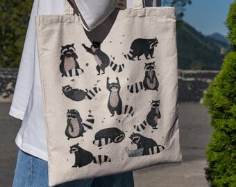 Racoon Tote Bag - Racoon Tote - Cute Racoon Tote - Animal Tote - Racoon Meme - Trash Panda - Racoon Lover - Tote Bag Racoon - Trendy Tote