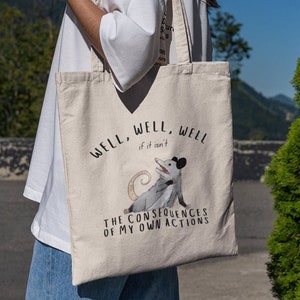 Opossum Tote - Opossum Meme - Possum Meme - Cute Possum Tote - Opossum Lover Tote - Possum Retro Tote - Possum Gift - Live Weird Tote
