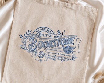 Belle's Bookshop - Belle's Bookstore - Belle Tote - Beauty Tote - Draagtas Belle - Bookstore Tote - Princess Tote - Princess Tote - beauty