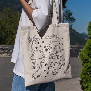 Bolsa de dinosaurio - Bolsa de mano de dinosaurio - Bolsa de mano de dinosaurio - Regalo para amantes de los dinosaurios - Bolsa de paleontología - Bolsa de mano para maestros - Bolsa para maestros de ciencias - Bolsa Rawr