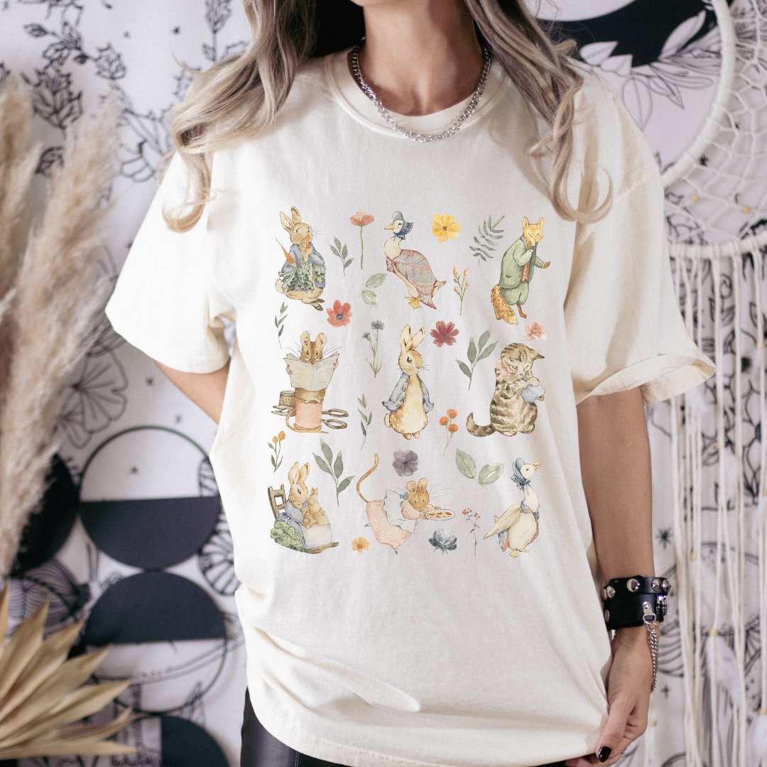 Peter Rabbit Tee - Peter Rabbit Shirt - Peter Rabbit - Beatrix Potter - Beatrix Potter Shirt - Garden Party - Garden Party Tee- Cottagecore