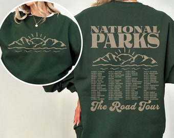 National Parks Road Tour - Road Tour Shirt - National Parks Sweatshirts - Retro National Park Sweatshirt - Wanderlust - Park Ranger Shirt