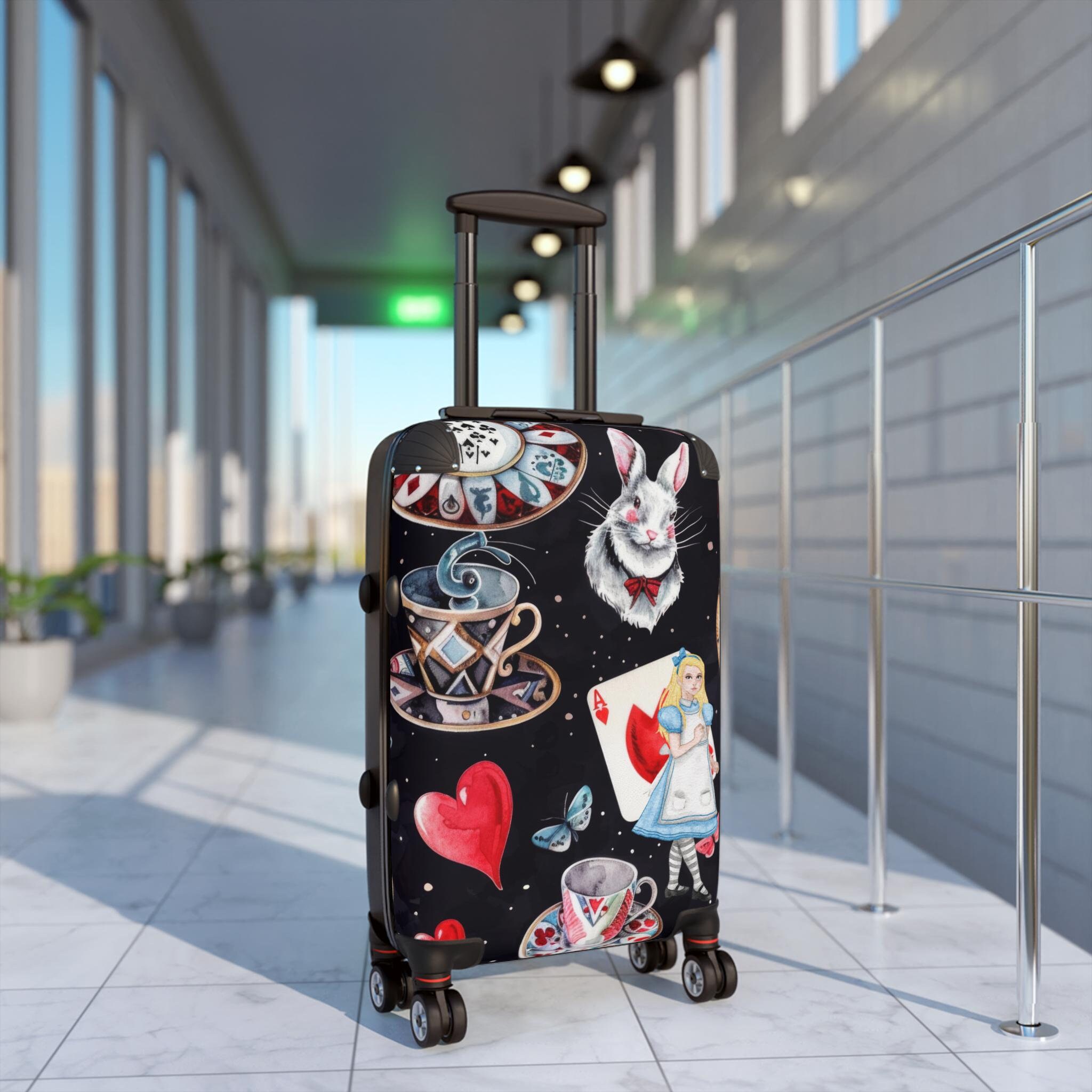 Alice in Wonderland Suitcase, Personalised Vintage Luggage Set