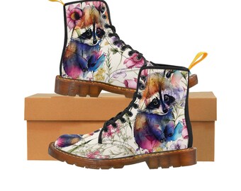 Floral cottage core esthetische laarzen, op maat gemaakte gevechtslaarzen, op maat gemaakte laarzen, boskern, bloem, lentetuin, cadeau voor haar, Canvas Boots