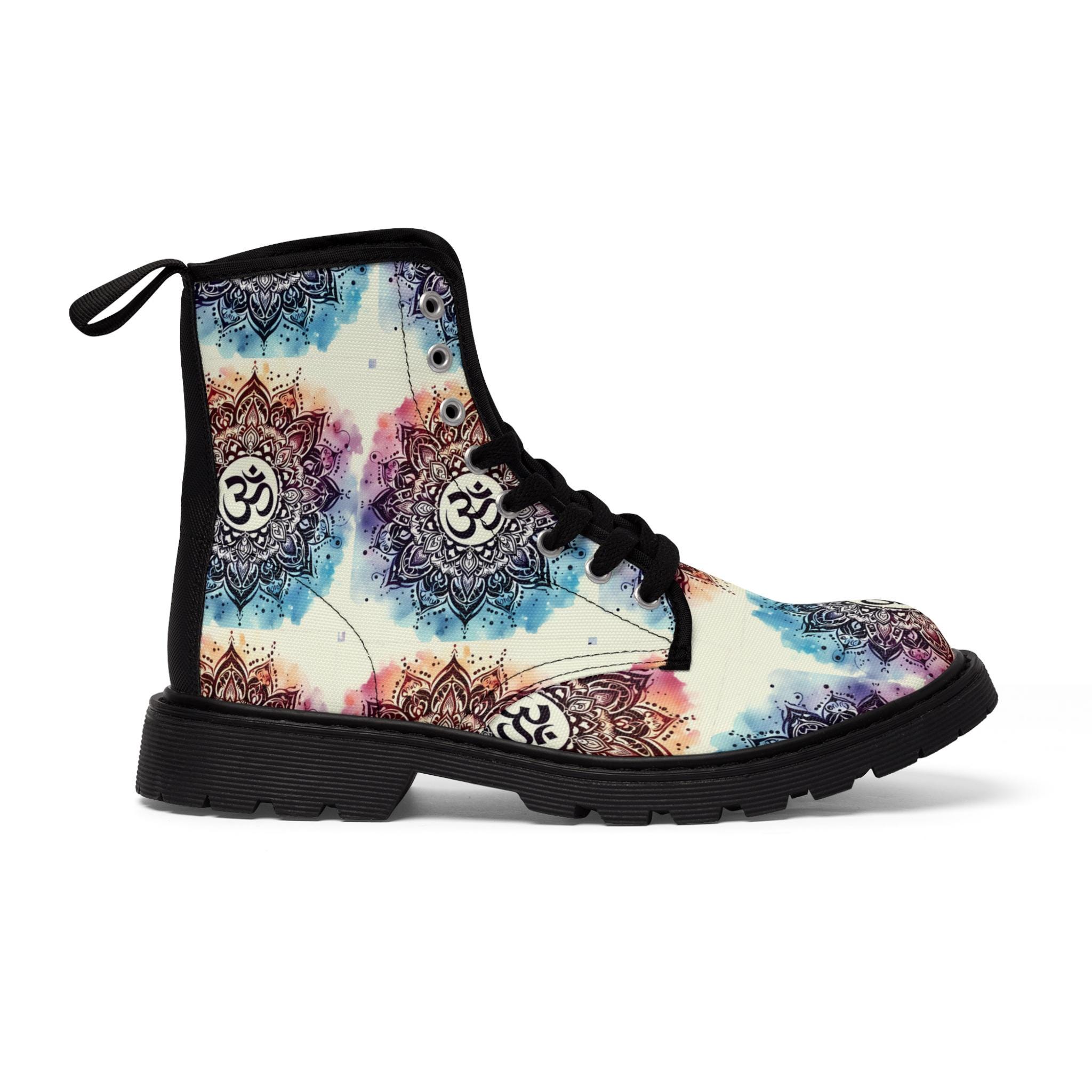 Golden Lotus Mandala Women's Leather Boots main image 1