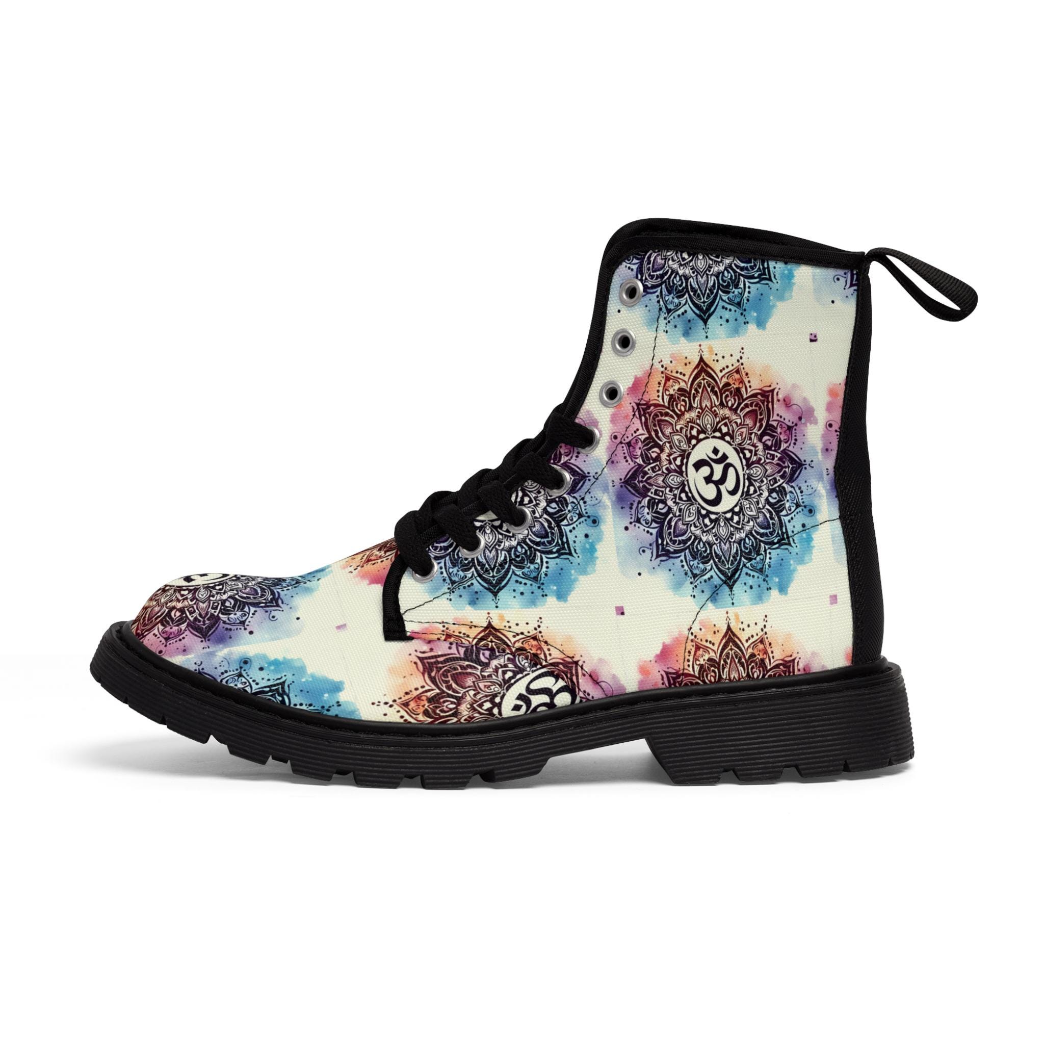 Blue Lotus Mandala Women's Leather Boots main image 1