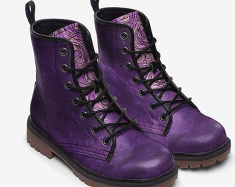 Purple Vegan Leather Boots: Custom Made Festival Boots