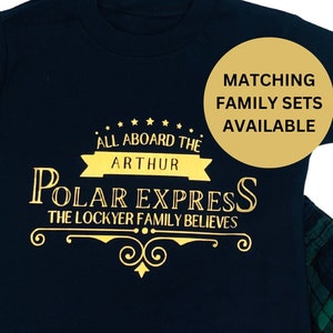 Polar Express Matching Family pyjamas, pjs, pyjamas, Christmas Eve box, xxl pyjamas, Tartan pjs, Believe pyjamas