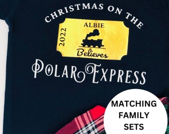 Pyjama de famille assorti Polar Express 2023, pyjama, pyjama, boîte de réveillon de Noël, pyjama xxl, pyjama tartan, pyjama Believe