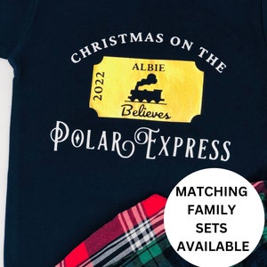 2023 Polar Express Matching Family pyjamas, pjs, pyjamas, Christmas Eve box, xxl pyjamas, Tartan pjs, Believe pyjamas