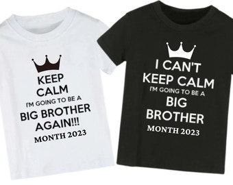 Big Brother Big Sister Camiseta, Embarazo Revelado, Anuncio de Embarazo Hermano Niños Bebé Crecer Nuevo Hermano Nueva Hermana Regalo Hermanos Niños