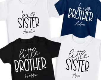 Big Brother Big Sister T Shirt, Pregnancy Reveal, Pregnancy announcement Brother Kids Baby Grow New Brother New Sister Gift Siblings Kids