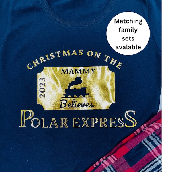 2023 Polar Express Matching Family pyjamas, pjs, pyjamas, Christmas Eve box, xxl pyjamas, Tartan pjs, Believe pyjamas