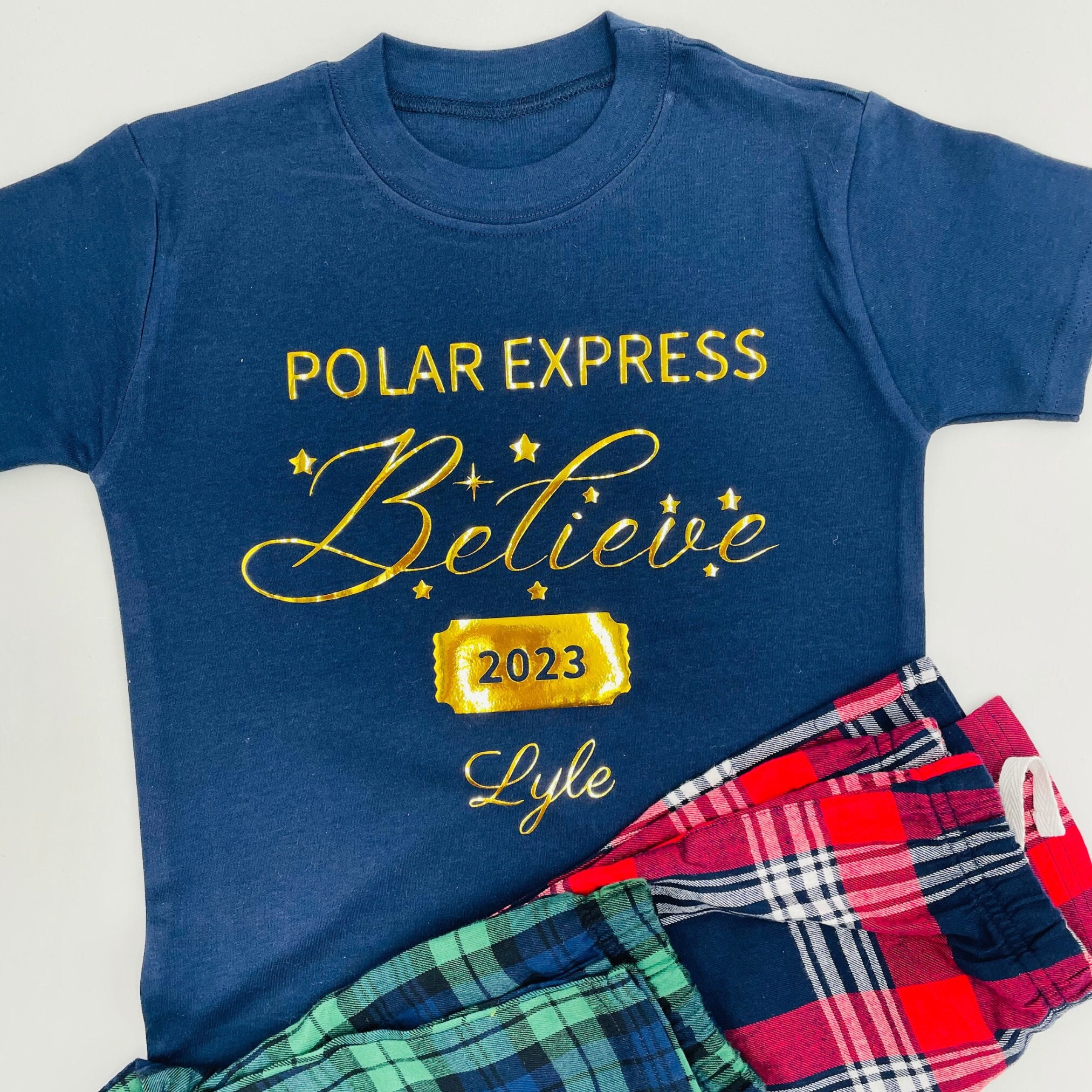 2023 Polar Express Matching Family Pyjamas, Pjs, Pyjamas, Christmas Eve Box, Xxl Pyjamas, Tartan