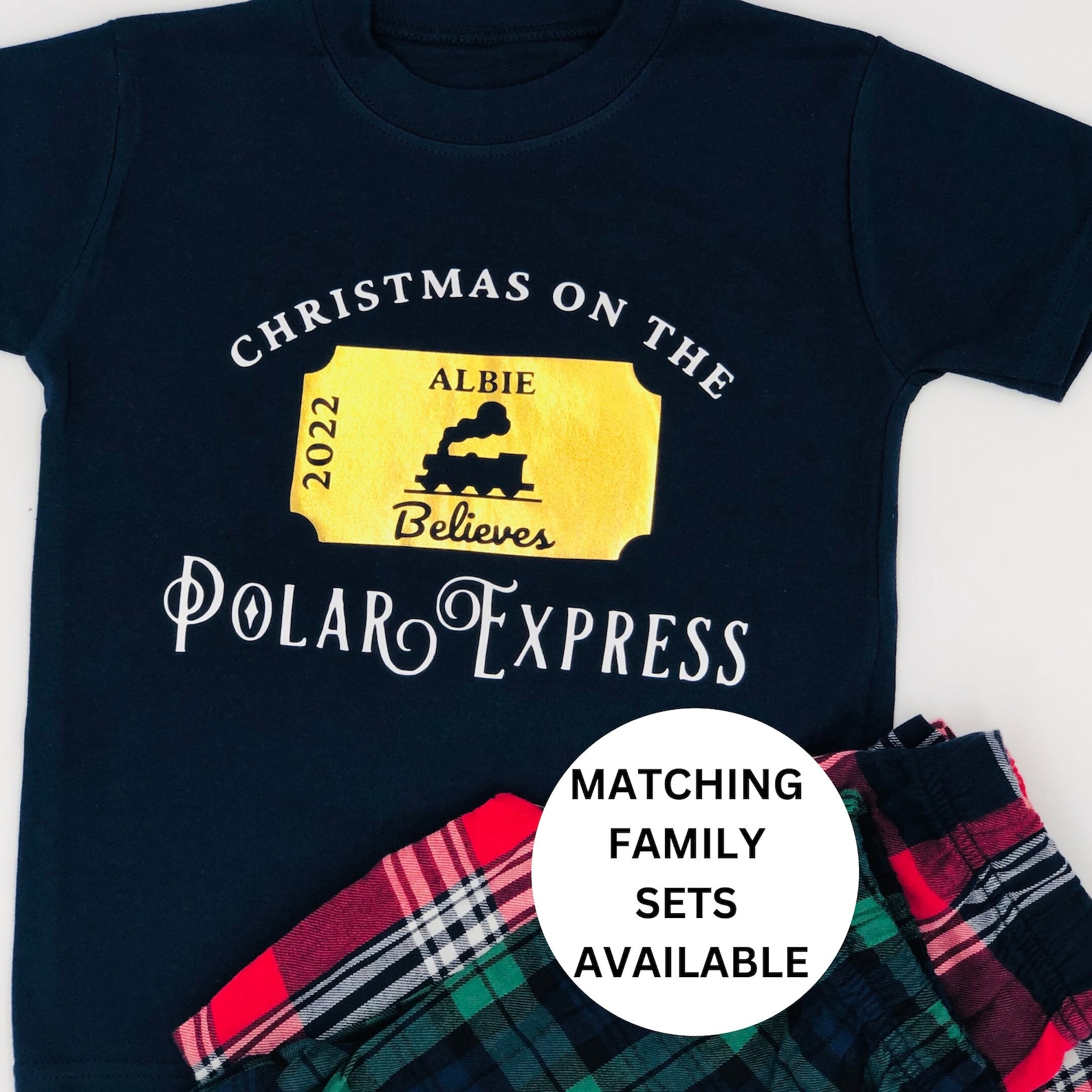 2023 Polar Express Matching Family Pyjamas, Pjs, Pyjamas, Christmas Eve Box, Xxl Pyjamas, Tartan