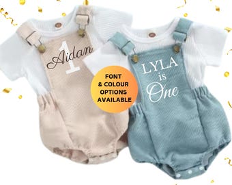 First birthday outfit, 1st birthday outfit, cake smash romper, cake smash outfit, dungarees, wild one romper/ outfit