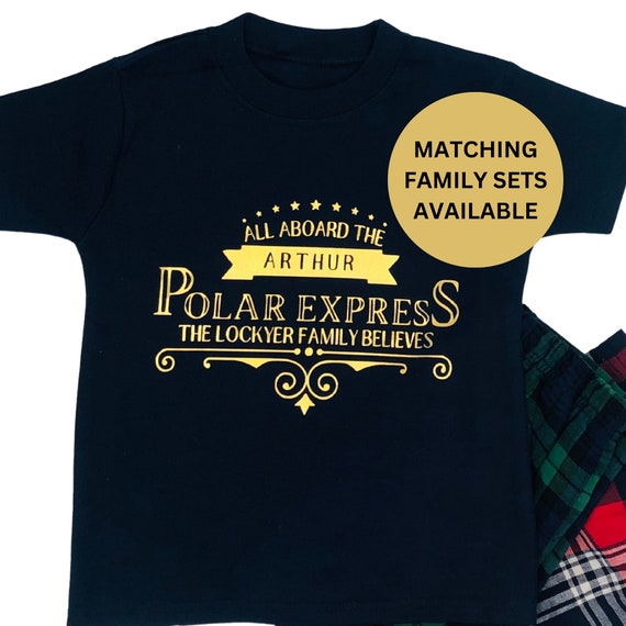 Polar Express Matching Family pyjamas pjs pyjamas Christmas Eve box xxl pyjamas Tartan pjs Believe pyjamas
