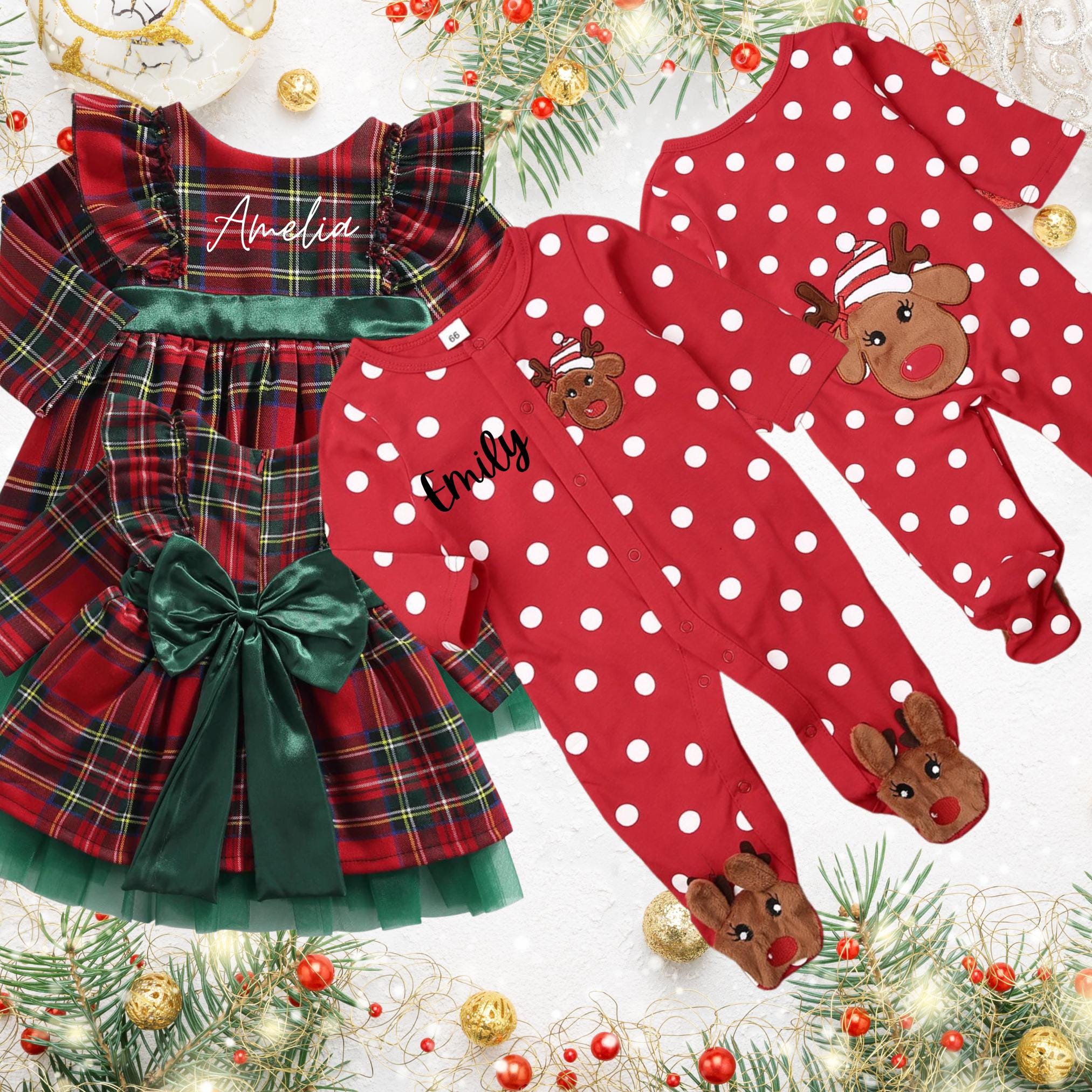 thumbnail image 2 of 3-Pack 'The Baby Who Stole Christmas' Romper Outfits - Newborn & Infant Christmas Sweatshirt Onesies 2 of 10