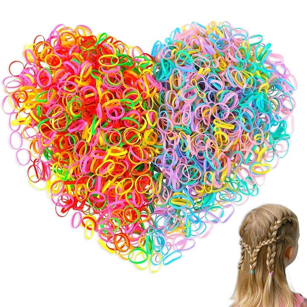 Mini Rubber Bands, Soft Elastic Bands, Premium Small Tiny Black Rubber  Bands For Kids Hair, Braids Hair, Wedding Hairstyle (1000 Pieces, Black)