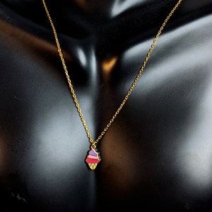 Silver Ice Cream Necklace | Ice Cream Necklace for Girl | Ice Cream  Necklace for Christmas Gift | Birthday Gift | Gold Plated Silver Gift
