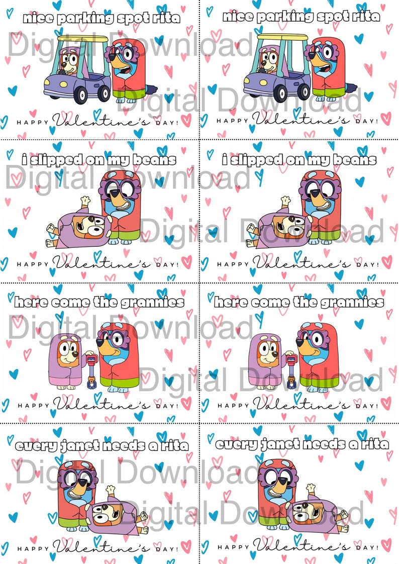 Kids Valentines Cards. Printable Classroom Valentines. Digital ...