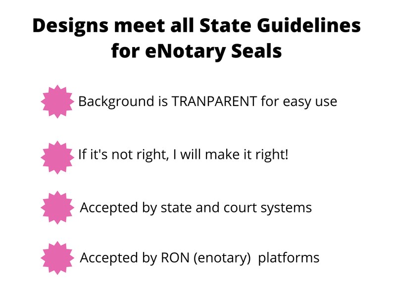 Electronic Notary Seal Eseal Estamp Enotary Ready in Etsy