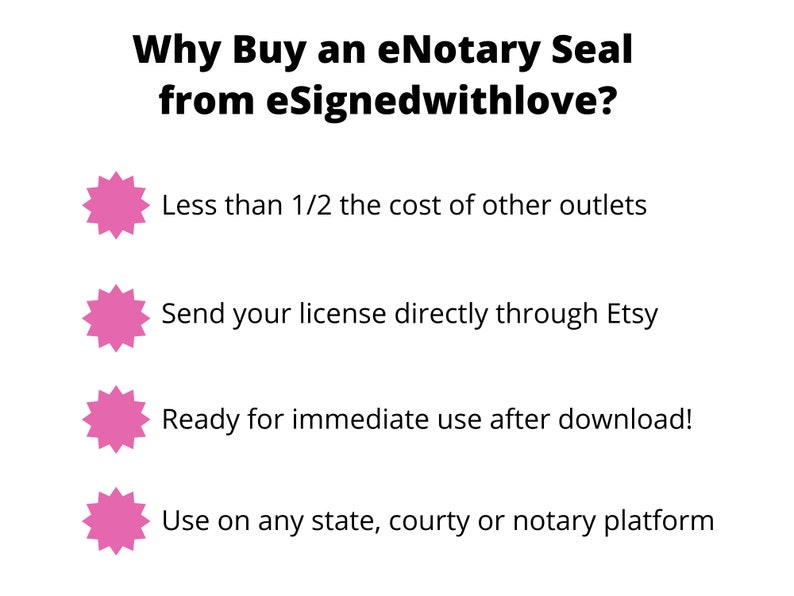 Electronic Notary Seal Eseal Estamp Enotary Ready in 24 Hrs Etsy